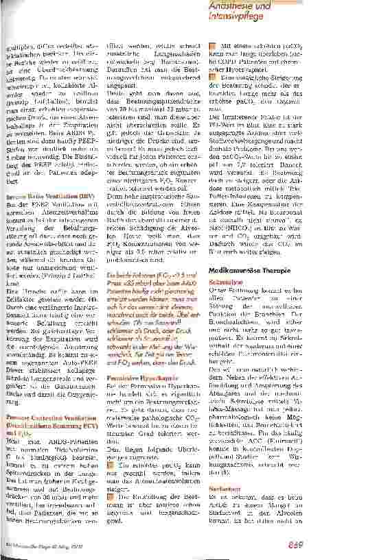 Vorschauseite 2: Pflegerischer Umgang mit ARDS-Patienten 1. Teil: Pathophysiologie, Therapie und Pflege der Patienten bei Bauchlagerung