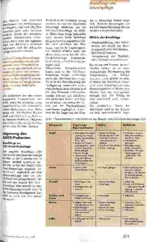 Vorschauseite 4: Pflegerischer Umgang mit ARDS-Patienten 1. Teil: Pathophysiologie, Therapie und Pflege der Patienten bei Bauchlagerung
