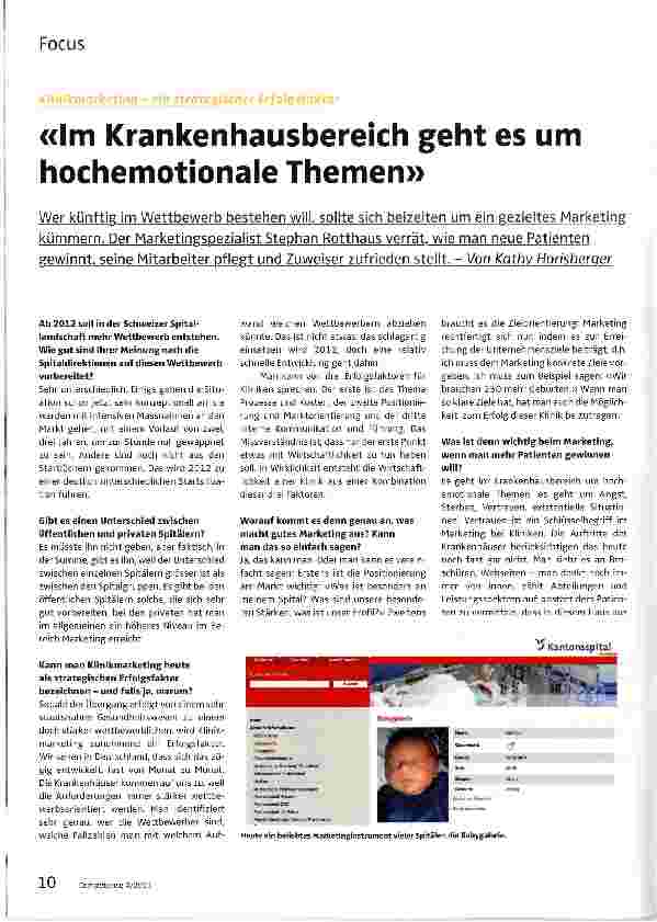Vorschauseite 1: Im Krankenhausbereich geht es um hochemotionale Themen