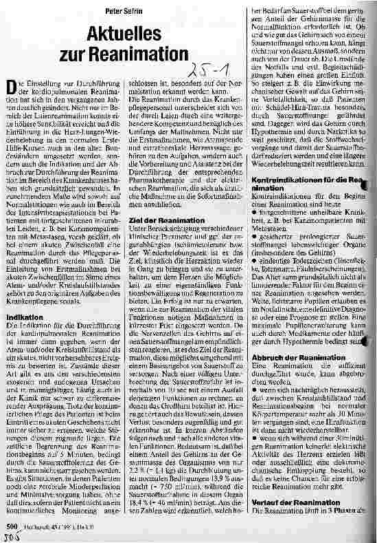 Vorschauseite 1: Aktuelles zur Reanimation