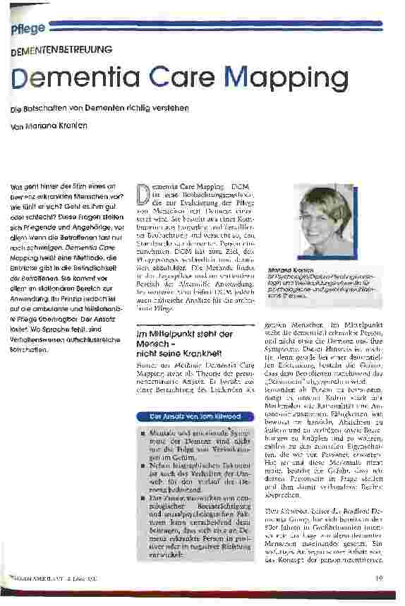 Vorschauseite 1: Dementia Care Mapping Die Botschaften von Dementen richtig verstehen