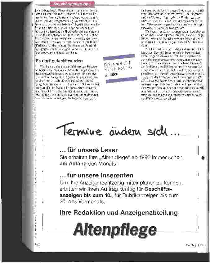 Vorschauseite 6: Zur inneren Gelassenheit gelangen Angehörige von Demenzkranken bekommen Hilfe im Krankenhaus