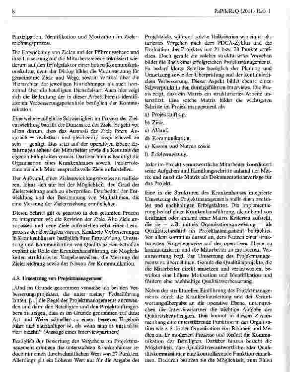 Vorschauseite 3: Qualität im Krankenhaus 2010 — Studie zu Qualitätsmanagement indeutschen Krankenhäusern — Eine Analyse des Umsetzungsstands undAnsätze für Verbesserungsmaßnahmen Teil 2