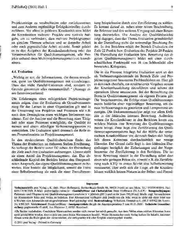 Vorschauseite 4: Qualität im Krankenhaus 2010 — Studie zu Qualitätsmanagement indeutschen Krankenhäusern — Eine Analyse des Umsetzungsstands undAnsätze für Verbesserungsmaßnahmen Teil 2