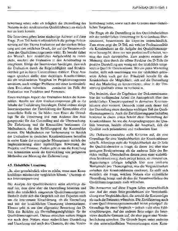 Vorschauseite 5: Qualität im Krankenhaus 2010 — Studie zu Qualitätsmanagement indeutschen Krankenhäusern — Eine Analyse des Umsetzungsstands undAnsätze für Verbesserungsmaßnahmen Teil 2