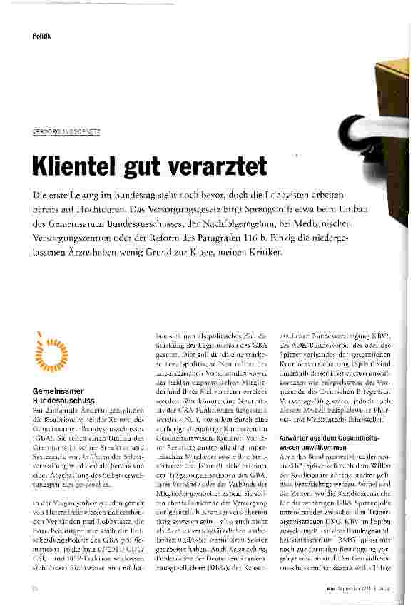 Vorschauseite 1: Klientel gut verarztet
