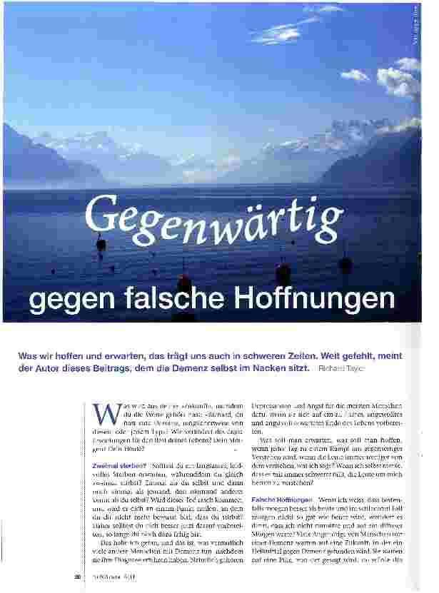Vorschauseite 1: Gegenwärtig gegen falsche Hoffnungen