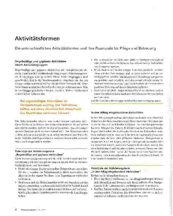 Vorschauseite 1: Aktivitätsformen