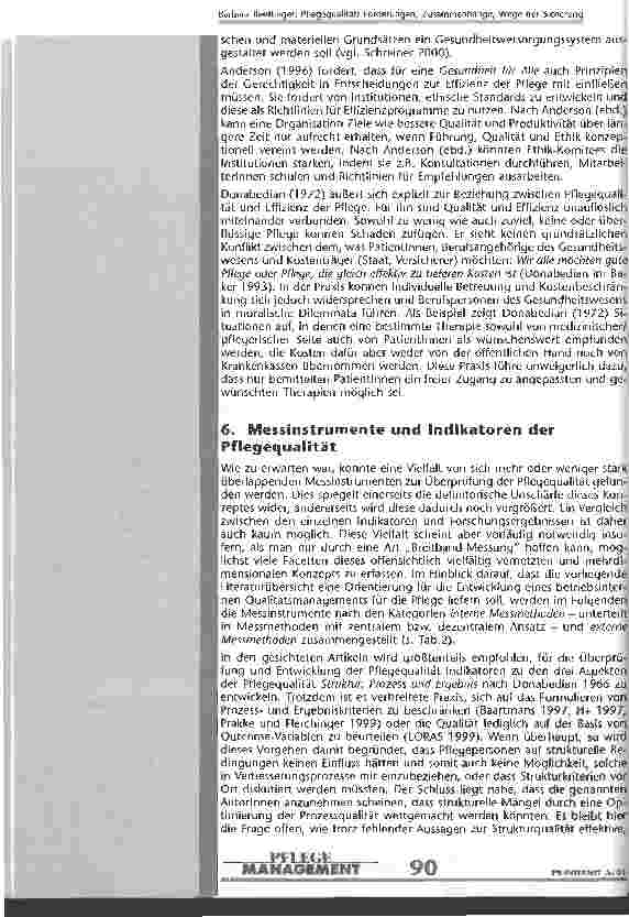 Vorschauseite 6: Pflegequalität: Forderungen, Zusammenhänge, Wege der Sicherung Eine Literaturstudie