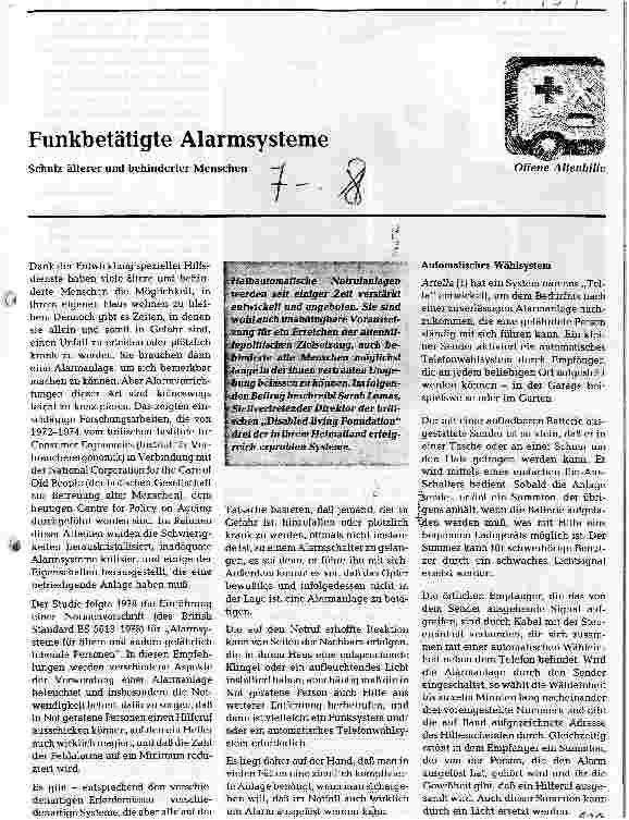 Vorschauseite 1: Funkbetätigte Alarmsysteme