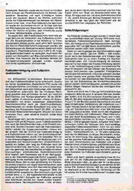 Vorschauseite 2: Flächendekontamination zur Verhütung und Bekämpfung von Krankenhausinfektionen - Bewertung verschiedener Maßnahmen