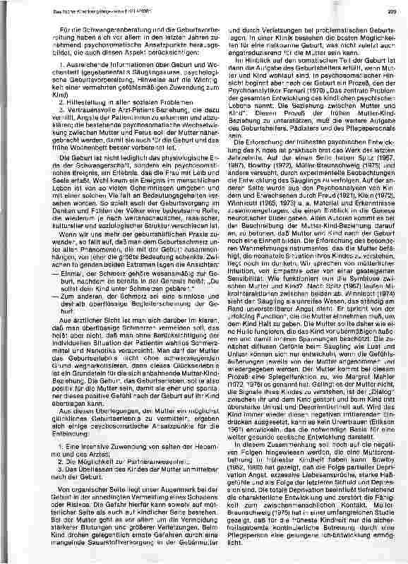 Vorschauseite 2: Zur Psychosomatik der Perinatalperiode
