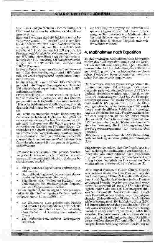 Vorschauseite 3: Epidemiologie von HIV und AIDS und Infektionsgefährdung des medizinischen Personals