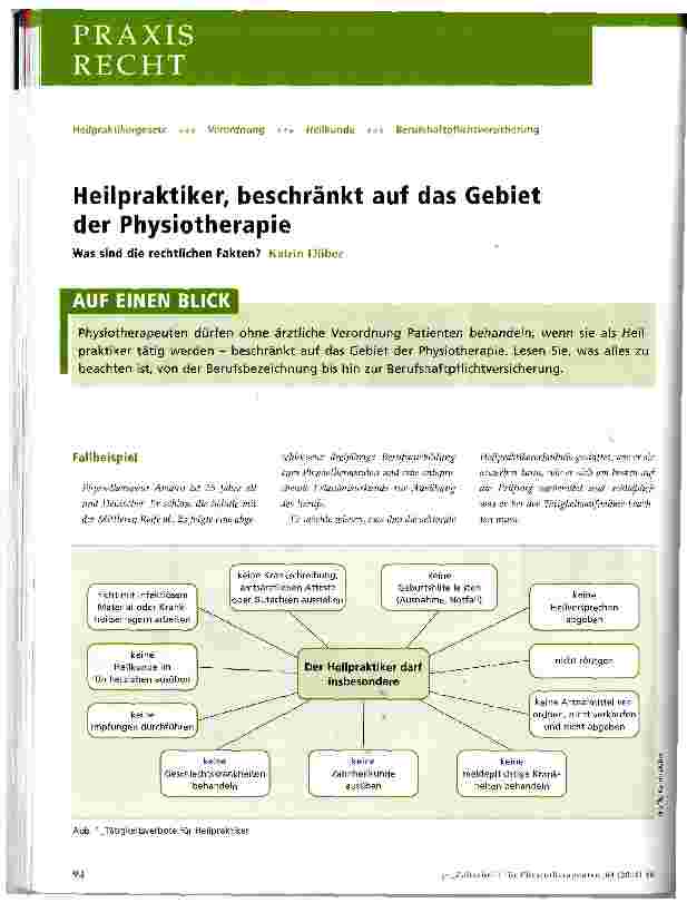 Vorschauseite 1: Heilpraktiker, beschränkt auf das Gebiet der Physiotherapie