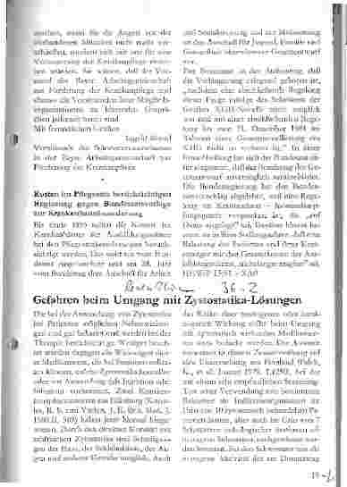 Vorschauseite 1: Gefahren beim Umgang mit Zystostatika-Lösungen