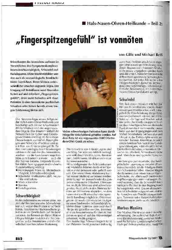 Vorschauseite 1: Fingerspitzengefühl ist vonnöten Hals-Nasen-Ohren-Heilkunde - Teil 2