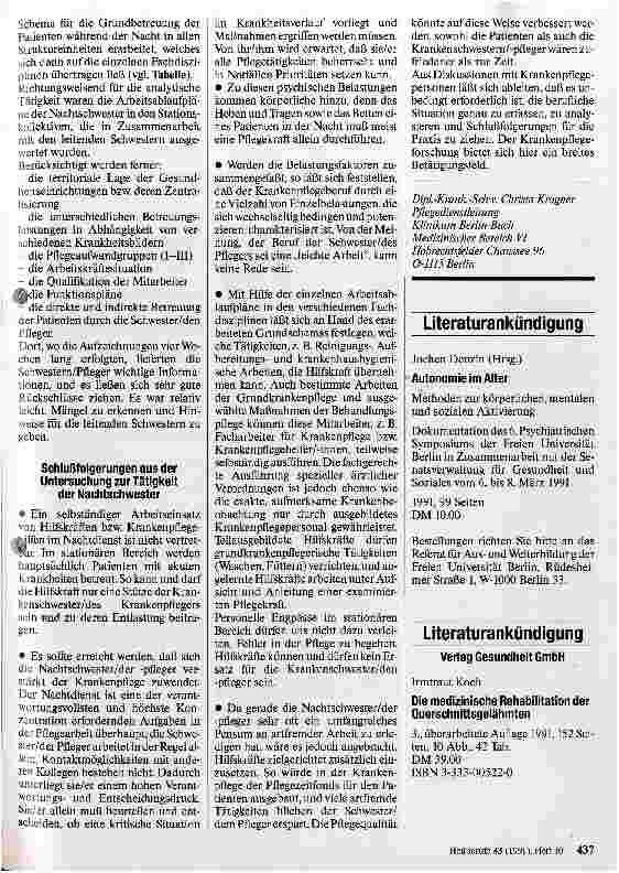 Vorschauseite 2: Tätigkeiten der Nachtschwester