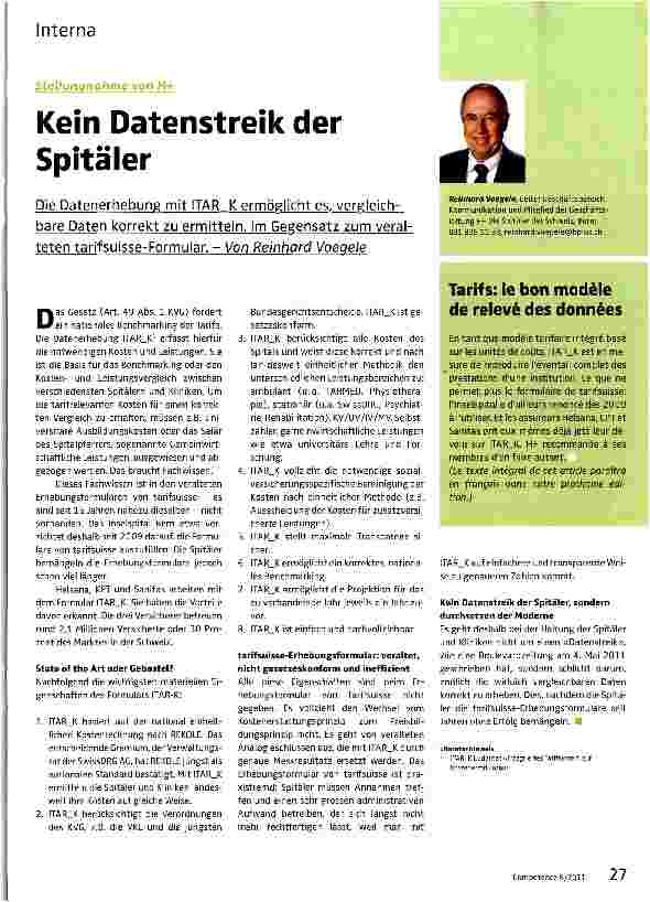 Vorschauseite 1: Kein Datenstreik der Spitäler