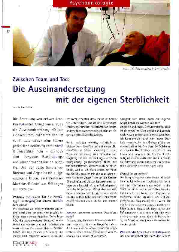 Vorschauseite 1: Zwischen Team und Tod: Die Auseinandersetzung mit der eigenen Sterblichkeit