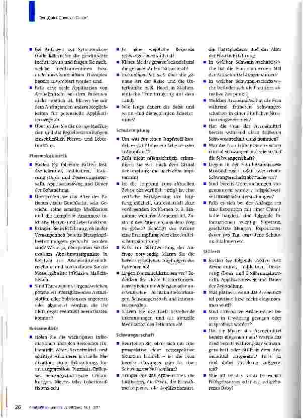 Vorschauseite 4: Der „Quick Question GuideDie richtigen Fragen zu wichtigen Themengebieten der Arzneimittelinformation