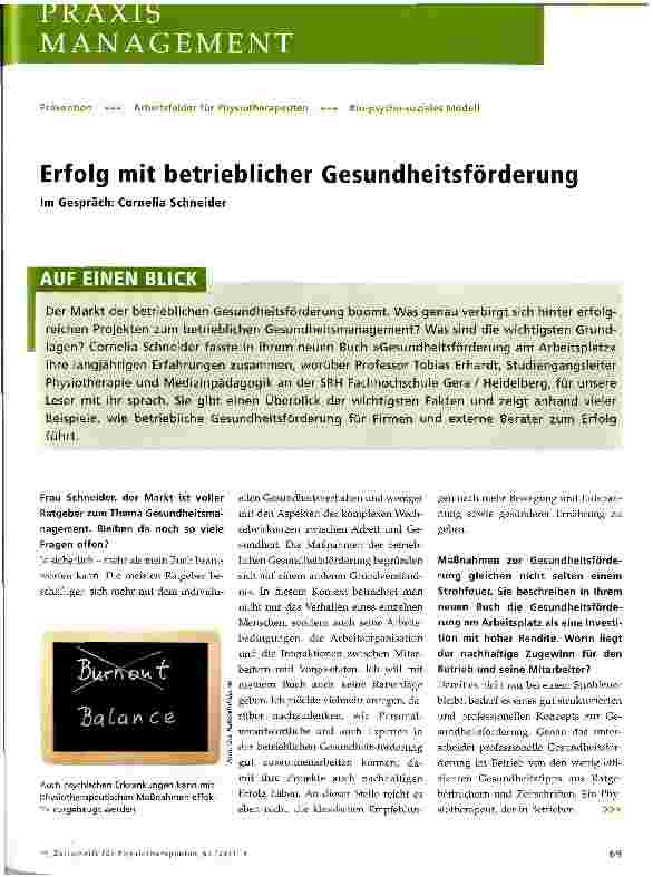 Vorschauseite 1: Erfolg mit betrieblicher Gesundheitsförderung