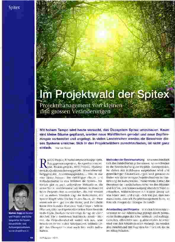 Vorschauseite 1: Im Projektwald der Spitex