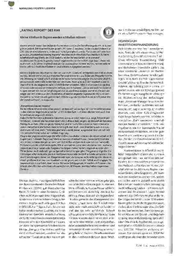 Vorschauseite 3: Kommunale Kliniken als güldene Ertragsbringer