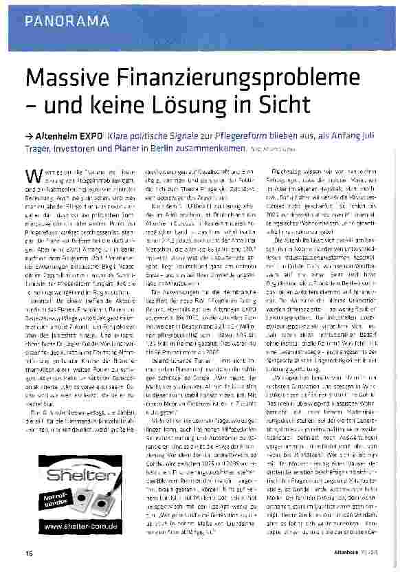 Vorschauseite 1: Massive Finanzierungsprobleme - und keine Lösung in Sicht