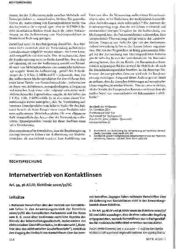 Vorschauseite 2: Stellungnahme der Bundesregierung: Regulatorischer Rahmen für Aufbereitung von Medizinprodukten ausreichend