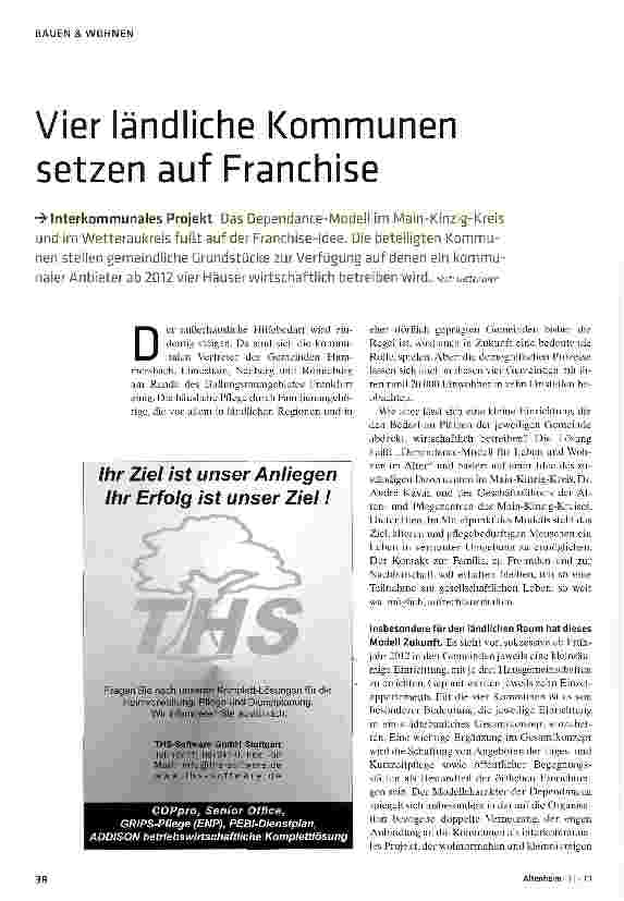 Vorschauseite 1: Vier ländliche Kommunen setzen auf Franchise