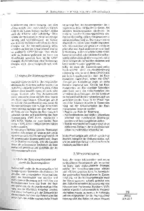 Vorschauseite 2: DIE BEATMUNGSVISITE -EIN NEUES INSTRUMENT IM INTENSIVBEREICH