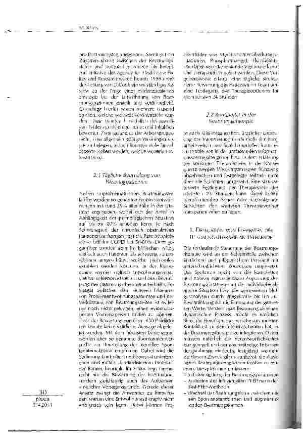 Vorschauseite 3: DIE BEATMUNGSVISITE -EIN NEUES INSTRUMENT IM INTENSIVBEREICH