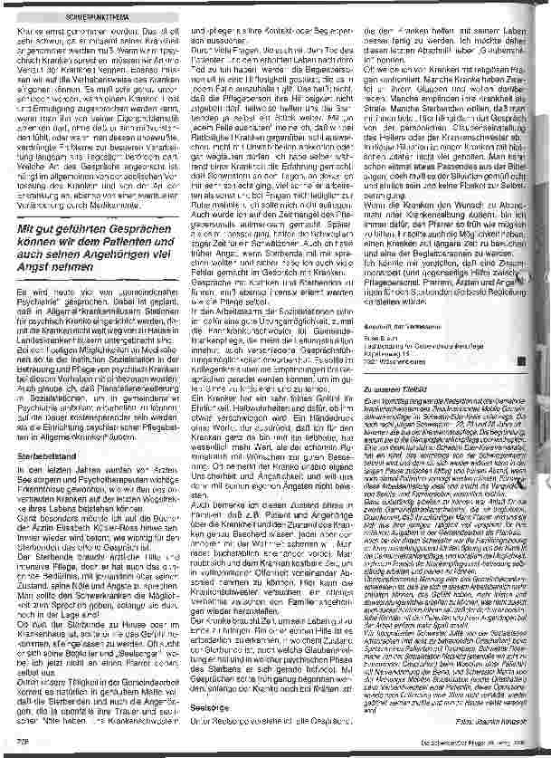 Vorschauseite 2: Psychisch Kranke, Sterbebeistand, Seelsorge
