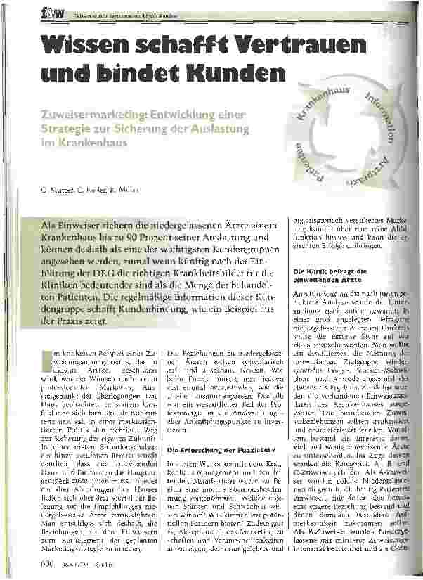 Vorschauseite 1: Wissen schafft Vertrauen und bindet Kunden