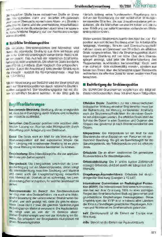 Vorschauseite 2: Novellierung der Strahlenschutzverordnung