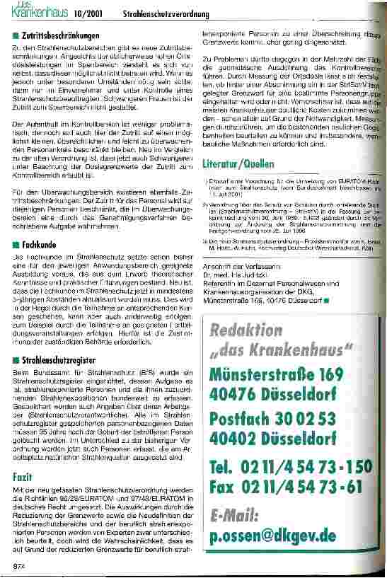 Vorschauseite 5: Novellierung der Strahlenschutzverordnung
