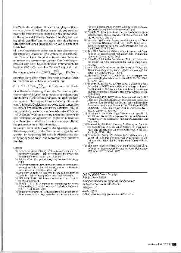 Vorschauseite 4: Abschätzung der Strahlenexposition in der Röntgendiagnostik Teil 2: Computertomografie