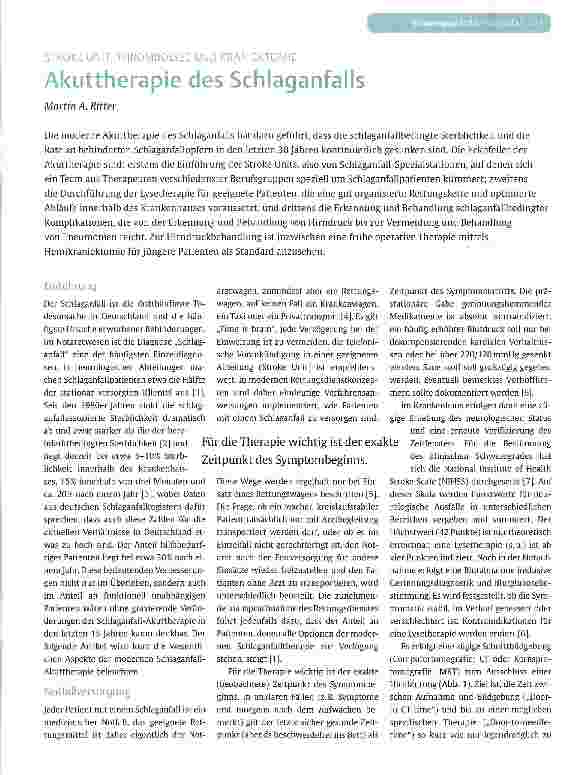 Vorschauseite 1: Akuttherapie des Schlaganfalls