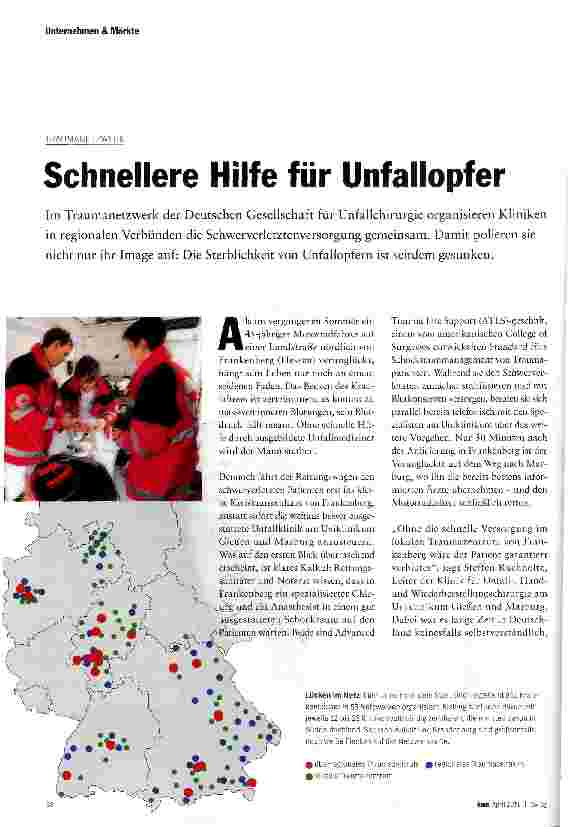 Vorschauseite 1: Schnellere Hilfe für Unfallopfer