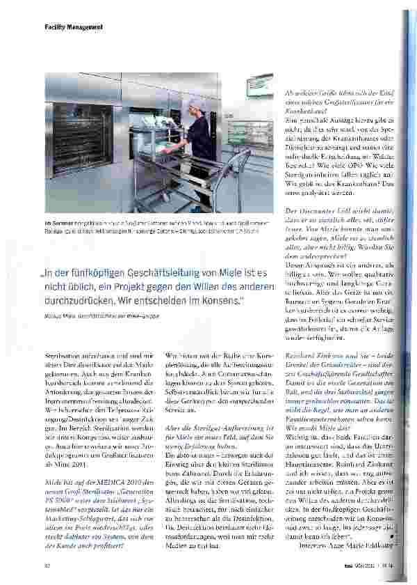 Vorschauseite 3: Miele entdeckt ein neues Geschäftsfeld