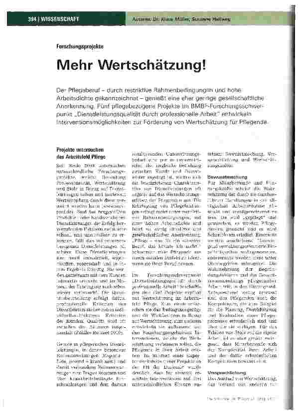 Vorschauseite 1: Mehr Wertschätzung!