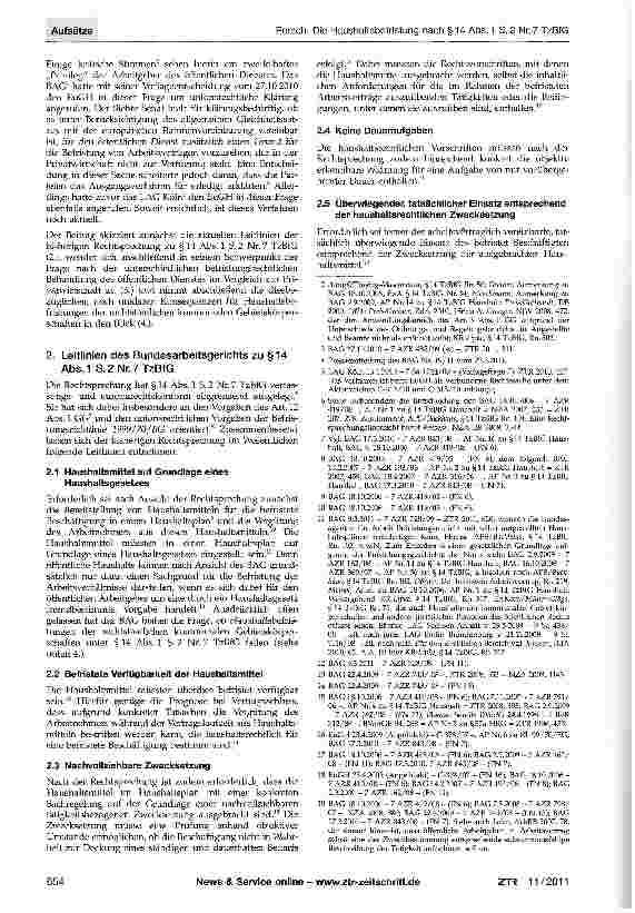 Vorschauseite 2: Die Haushaltsbefristung nach §14 Abs. 1 S.2 Nr.7 TzBfG als unangemessene sektorale Privilegierung des öffentlichen Dienstes?