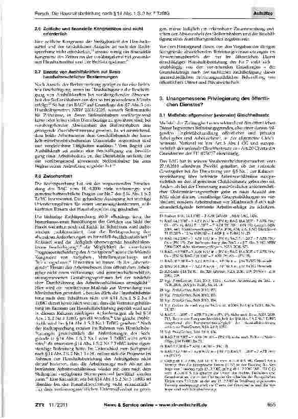 Vorschauseite 3: Die Haushaltsbefristung nach §14 Abs. 1 S.2 Nr.7 TzBfG als unangemessene sektorale Privilegierung des öffentlichen Dienstes?