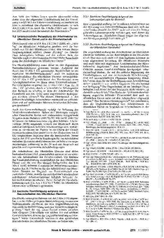 Vorschauseite 4: Die Haushaltsbefristung nach §14 Abs. 1 S.2 Nr.7 TzBfG als unangemessene sektorale Privilegierung des öffentlichen Dienstes?