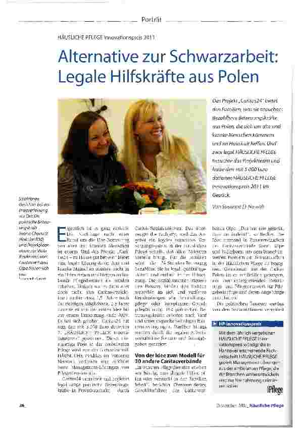 Vorschauseite 1: Alternative zur Schwarzarbeit: Legale Hilfskräfte aus Polen