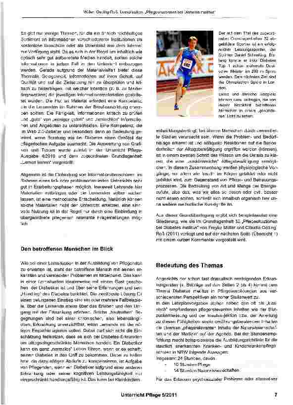 Vorschauseite 2: Lernsituation: „Pflegesituationen bei Diabetes mellitus