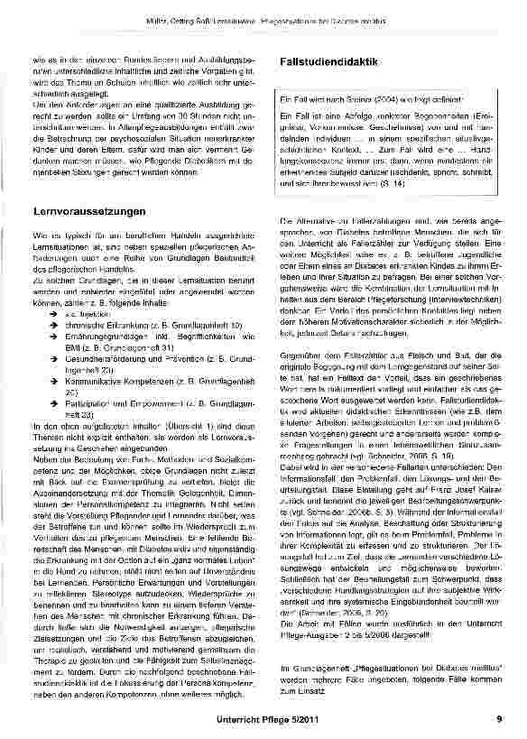 Vorschauseite 4: Lernsituation: „Pflegesituationen bei Diabetes mellitus