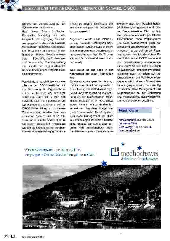 Vorschauseite 2: 10. Freiburger Fachtagung Case Management des Qualifizierungsverbundes Case Management Süd-West am 30. September 2011