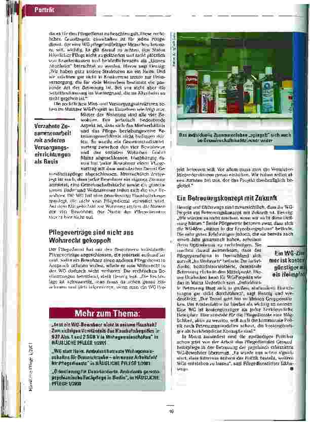 Vorschauseite 4: Der WG-Gedanke als Chance