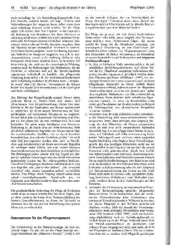 Vorschauseite 5: Sich sorgen - das pflegende Moment in der Führung